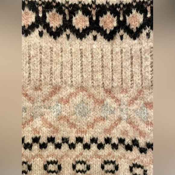 ASTR The label Maria Mock Neck Fair Isle Wool Blend Soft & Cozy Sweater Large - Picture 8 of 9